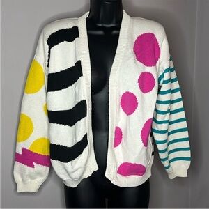 Idioms VINTAGE Multicolored Geometric Cardigan Sweater Medium